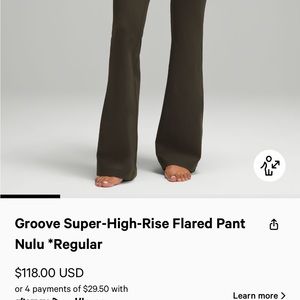 Lululemon groove pants size 4 NWT